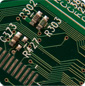 Close up of a green circuit board